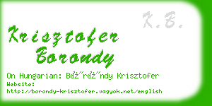 krisztofer borondy business card